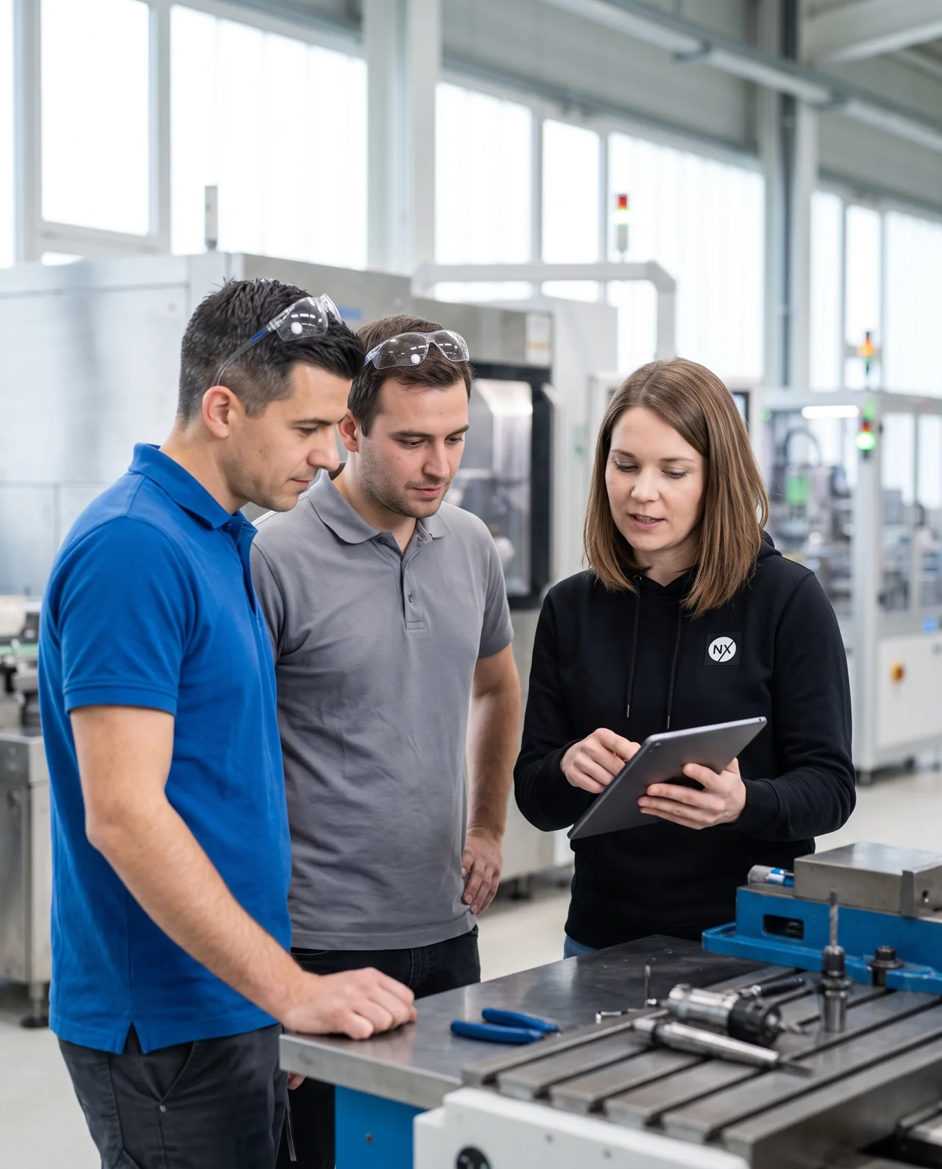 Workshop mit Ingenieuren in der Fertigung