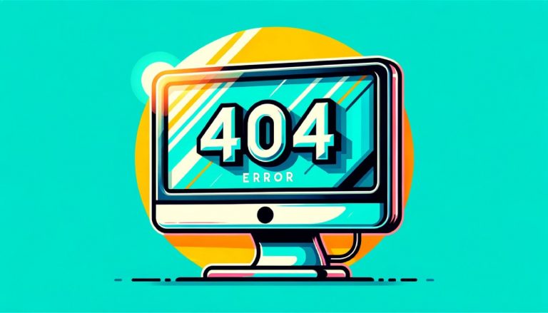 404 Bedeutung für die SEO deines Onlineshops: Das Bild zeigt einen Monitor mit der Aufschrift „404 Error“.